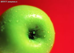 青涩苹果 洗净水珠的健康之选