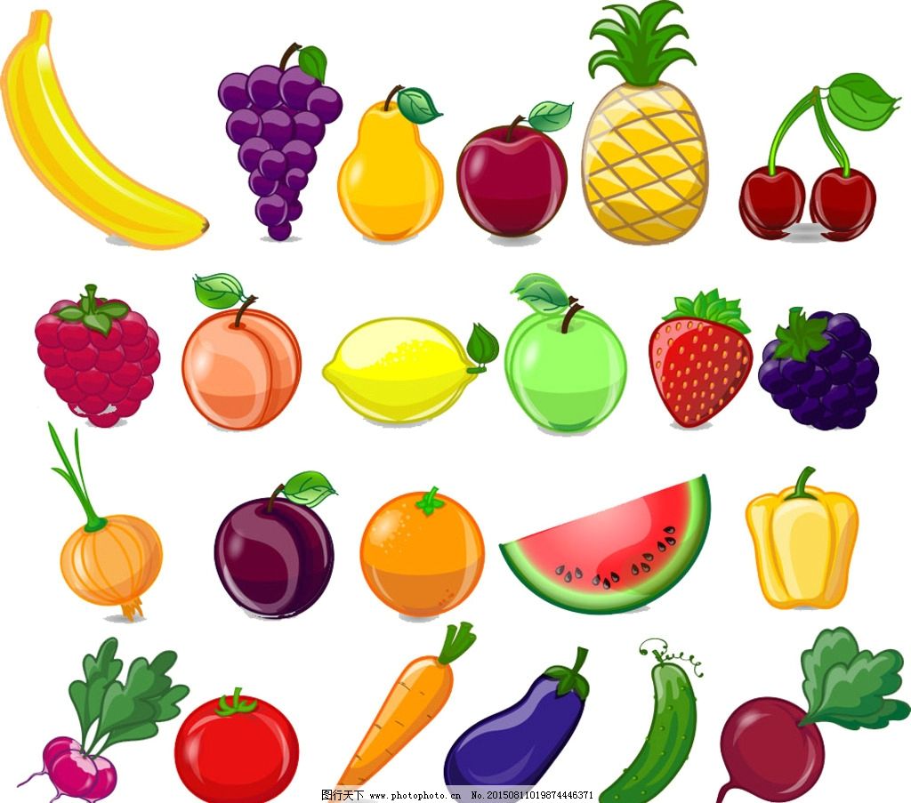 创意与营养的甜蜜碰撞 卡通矢量水果蔬菜图赏析